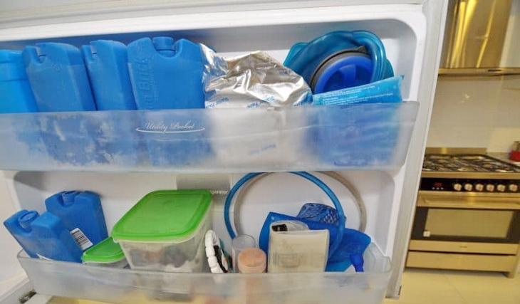 Hydration bladder in a freezer