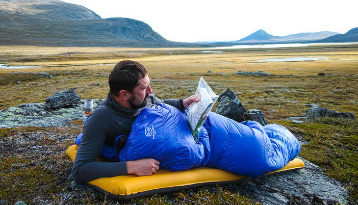 Man hiking in Sarek National Park in Sweden