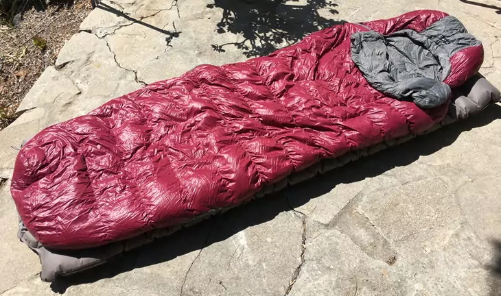 NEMO Rhumba Women's Sleeping Bag on the ground