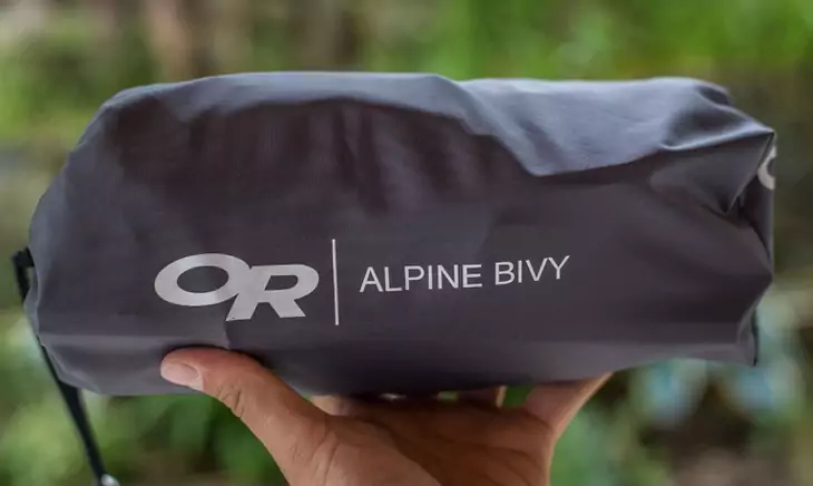 Outdoor Research Alpine bivy packed