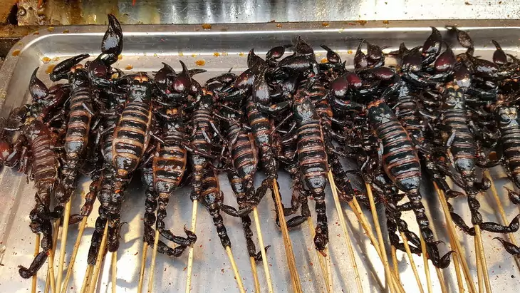 Scorpions ready to be eaten