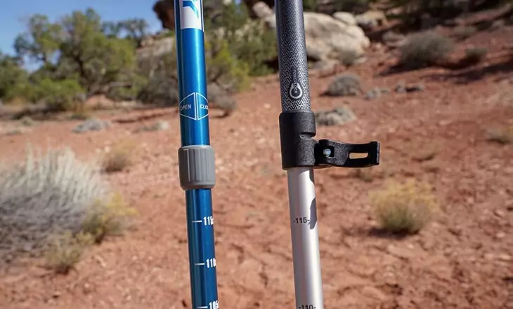 Trekking poles locking mechanism