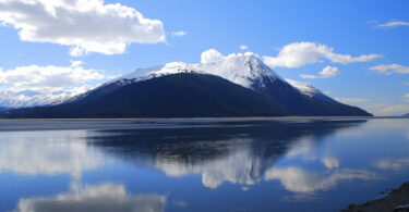 A lake and a mountain in Alaska