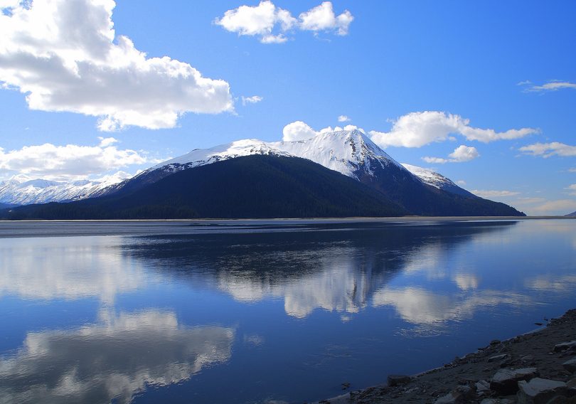 A lake and a mountain in Alaska