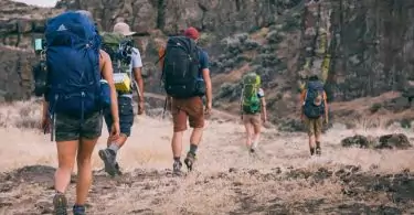 a group of backpackers on the trail