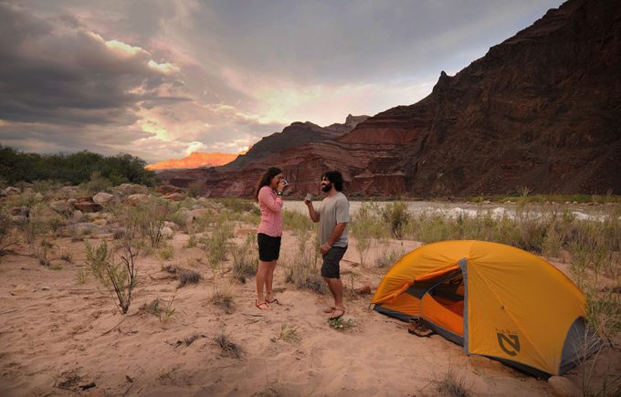 couple infront of Nemo Blaze 2P Tent