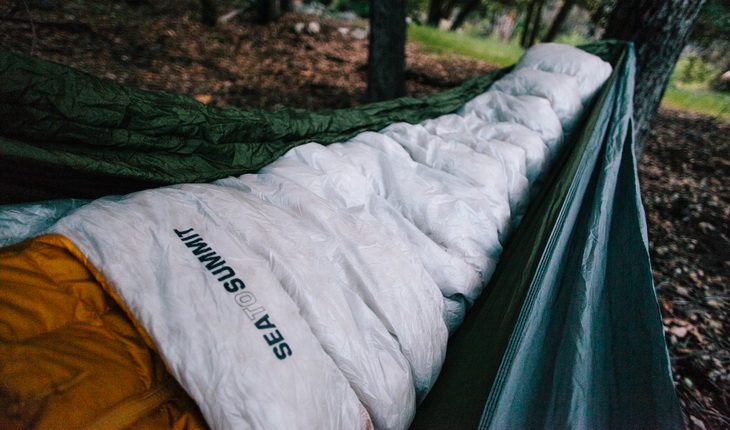 Sea to Summit Spark sleeping bag in a hammock