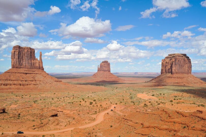 A picture of the monument valley, Arizona