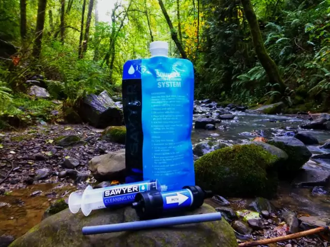 sawyer mini water filter in nature