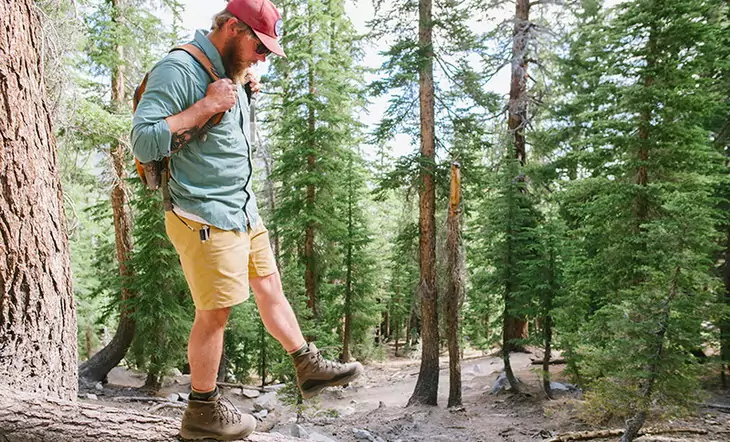 Man wearing the Zamberlan 960 Hiking Boots