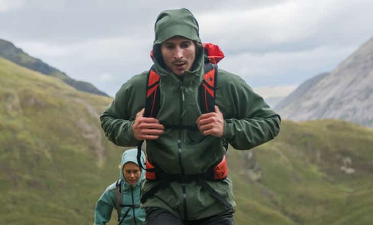 Hiker wearing The North Face jacket