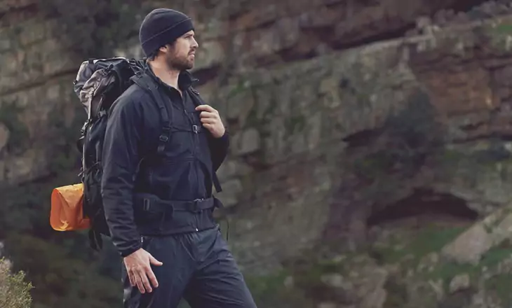 Man wearing an ultralight backpack