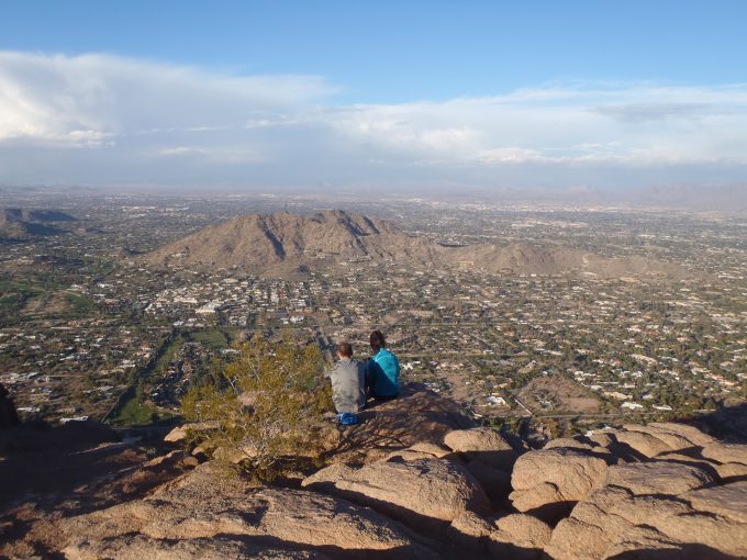 hikers on tom thumb trail