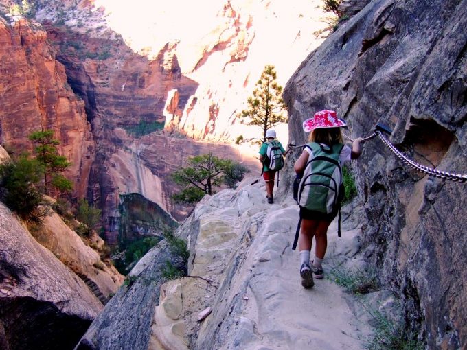 Hikers on Hidden Canyon trail