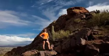 A girl on cholla trail in phoenix