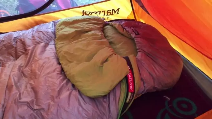Nemo Nocturne Sleeping Bag in a tent