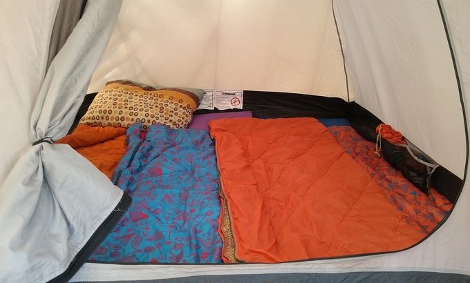 Image showing a tent with sleeping bags for two persons