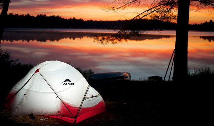 Image of MSR Hubba Hubba NX 2-Person Tent at the sunset