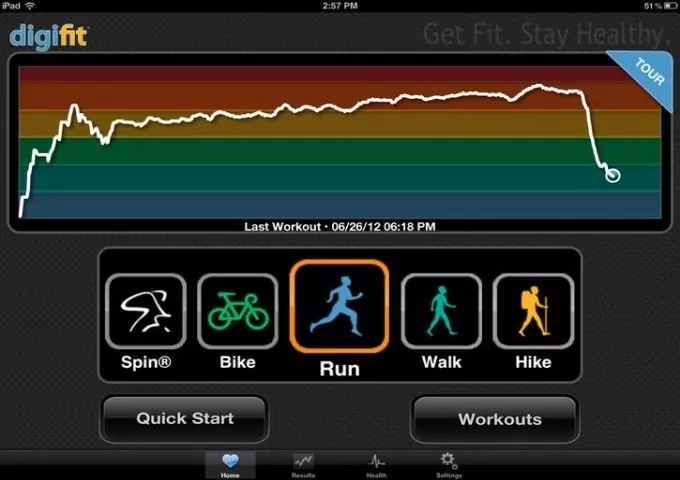 Image showing the Digifit iCardio app