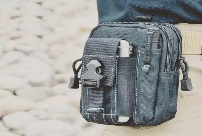 Mobile phone case attached to a tactical belt
