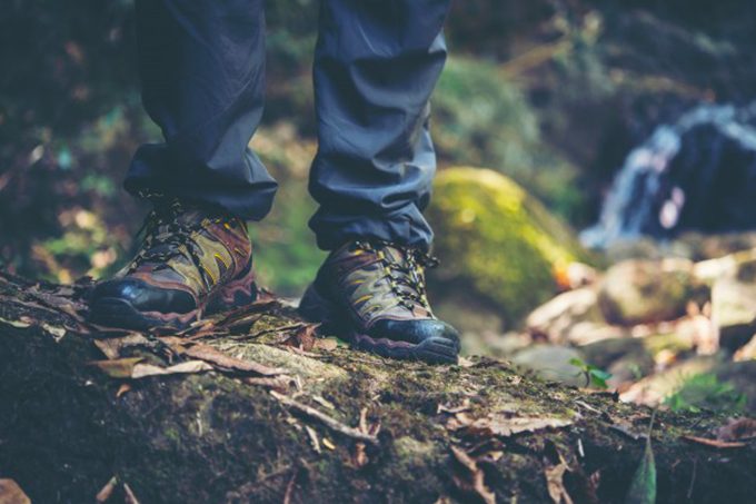 man wearing hiking pants