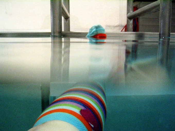 swimming with waterproof socks