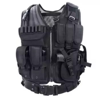 YAKEDA Tactical CS Field Vest Outdoor Ultra-light Breathable Combat Training Vest Adjustable For Adults 600D Encryption Polyester-VT-1063