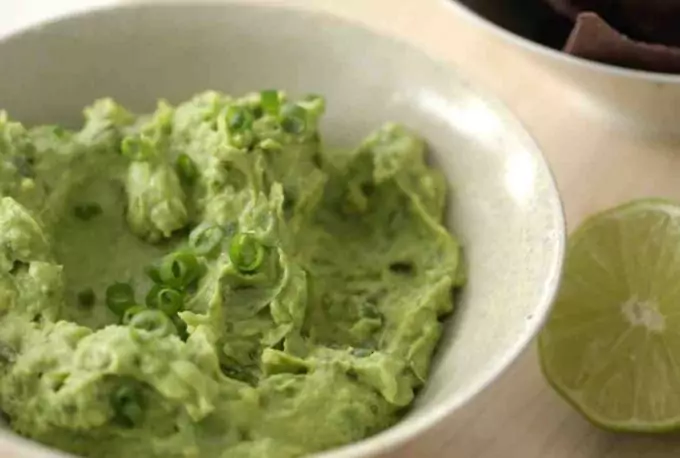 Hummus and smashed avocado with lime juice