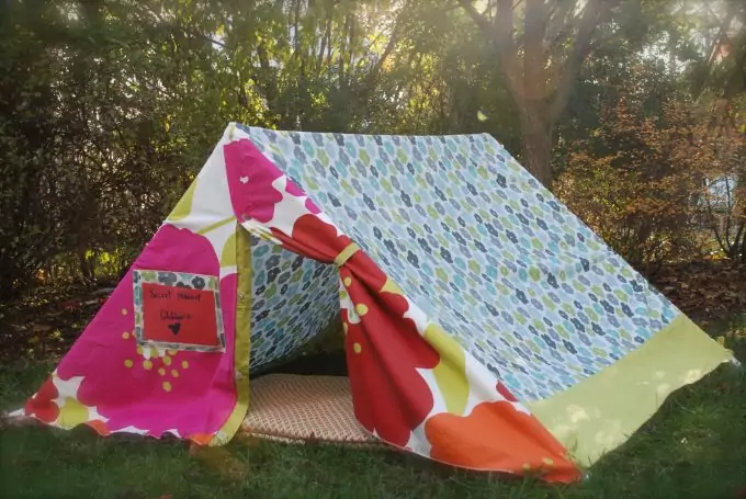 diy tent in backyard