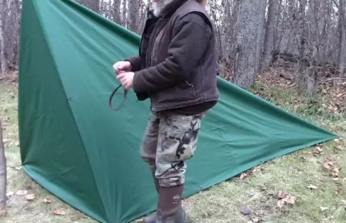 diy tent in the woods